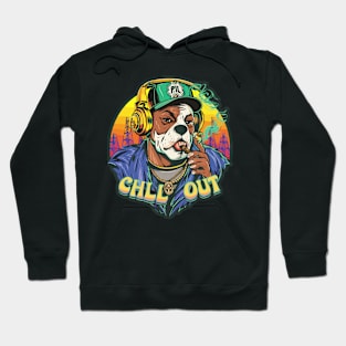 Pop Culture Dog in Hip Hop Gear Hoodie